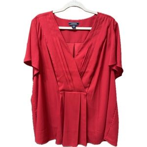 Lands' End Red Blouse 2X